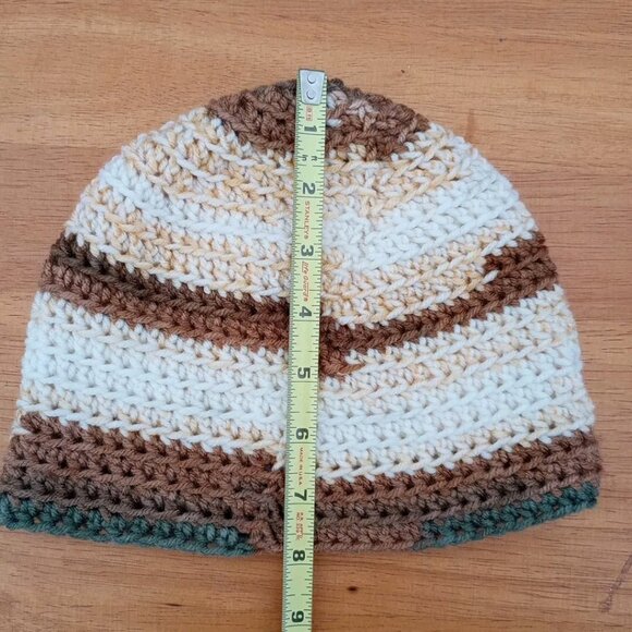 Men's Head Hugger Beanie Hat Handmade Cobblestone Crochet Fishing Outdoors L - Picture 8 of 9